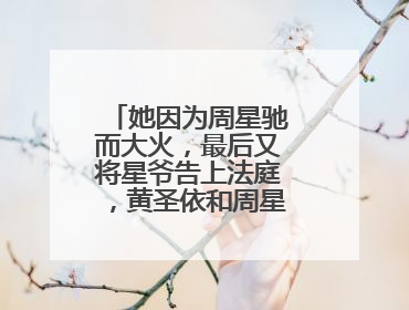 她因为周星驰而大火,最后又将星爷告上法庭,黄圣依和周星驰有何恩怨?