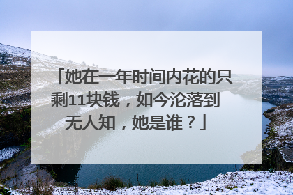 她在一年时间内花的只剩11块钱,如今沦落到无人知,她是谁?