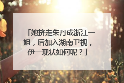 她挤走朱丹成浙江一姐，后加入湖南卫视，伊一现状如何呢？