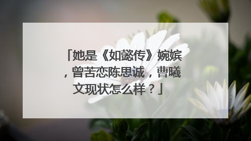 她是《如懿传》婉嫔,曾苦恋陈思诚,曹曦文现状怎么样?