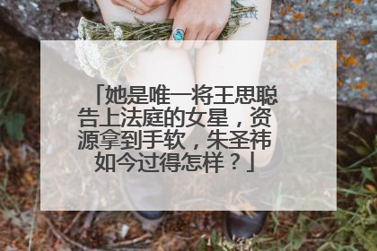 她是唯一将王思聪告上法庭的女星，资源拿到手软，朱圣祎如今过得怎样？