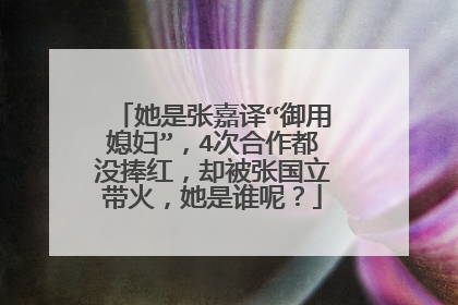 她是张嘉译“御用媳妇”,4次合作都没捧红,却被张国立带火,她是谁呢?