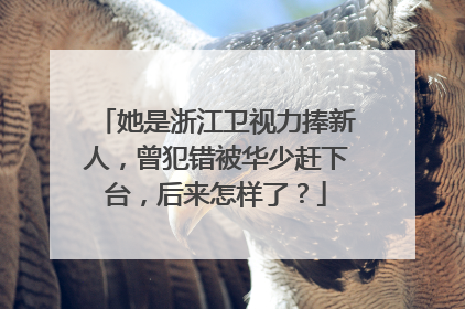 她是浙江卫视力捧新人，曾犯错被华少赶下台，后来怎样了？