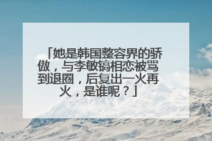她是韩国整容界的骄傲，与李敏镐相恋被骂到退圈，后复出一火再火，是谁呢？