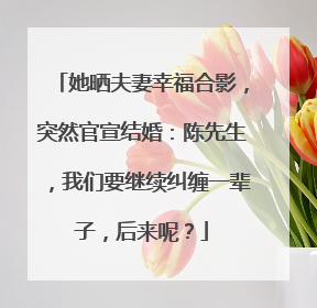 她晒夫妻幸福合影，突然官宣结婚：陈先生，我们要继续纠缠一辈子，后来呢？