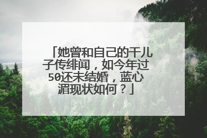她曾和自己的干儿子传绯闻,如今年过50还未结婚,蓝心湄现状如何?