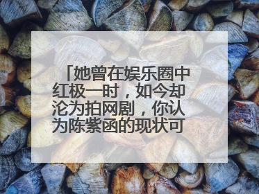 她曾在娱乐圈中红极一时，如今却沦为拍网剧，你认为陈紫函的现状可惜吗？