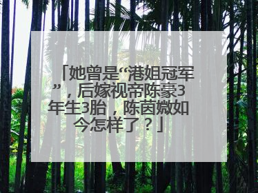 她曾是“港姐冠军”,后嫁视帝陈豪3年生3胎,陈茵媺如今怎样了?