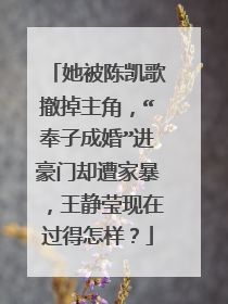 她被陈凯歌撤掉主角，“奉子成婚”进豪门却遭家暴，王静莹现在过得怎样？