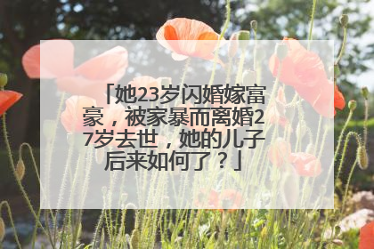 她23岁闪婚嫁富豪,被家暴而离婚27岁去世,她的儿子后来如何了?