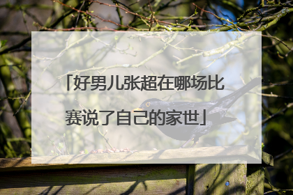 好男儿张超在哪场比赛说了自己的家世
