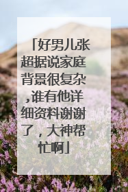 好男儿张超据说家庭背景很复杂,谁有他详细资料谢谢了,大神帮忙啊