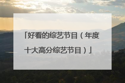 好看的综艺节目(年度十大高分综艺节目)