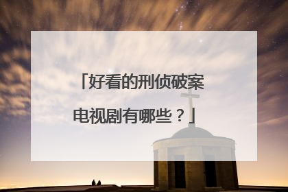 好看的刑侦破案电视剧有哪些?