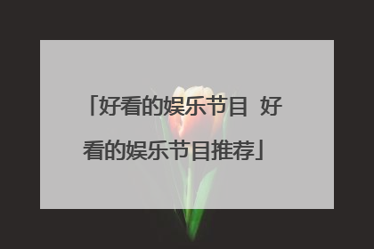 好看的娱乐节目 好看的娱乐节目推荐