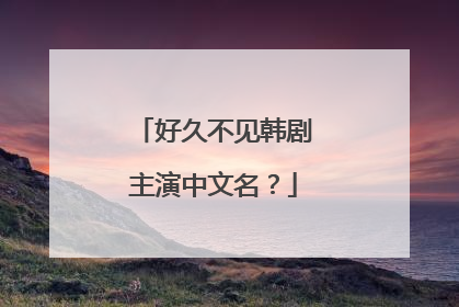 好久不见韩剧主演中文名？