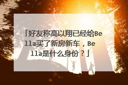 好友称高以翔已经给Bella买了新房新车，Bella是什么身份？