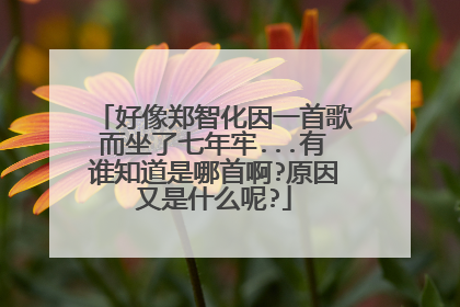 好像郑智化因一首歌而坐了七年牢...有谁知道是哪首啊?原因又是什么呢?