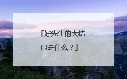 好先生的大结局是什么？