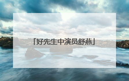 好先生中演员舒燕