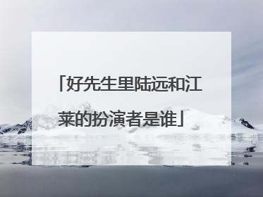 好先生里陆远和江莱的扮演者是谁