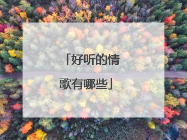 好听的情歌有哪些