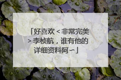 好喜欢<非常完美>李桢航,谁有他的详细资料阿〜