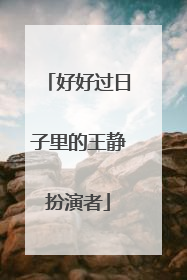 好好过日子里的王静扮演者