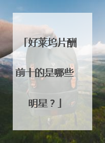 好莱坞片酬前十的是哪些明星？