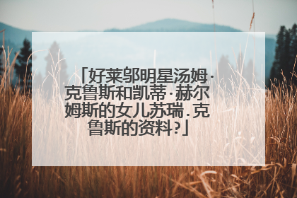 好莱邬明星汤姆·克鲁斯和凯蒂·赫尔姆斯的女儿苏瑞.克鲁斯的资料?