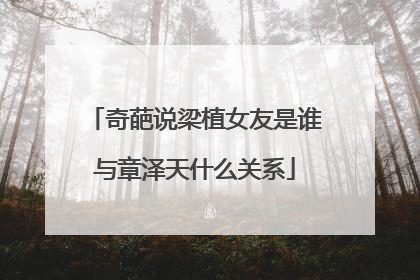 奇葩说梁植女友是谁与章泽天什么关系