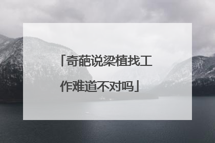 奇葩说梁植找工作难道不对吗