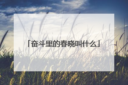 奋斗里的春晓叫什么
