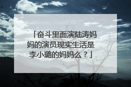 奋斗里面演陆涛妈妈的演员现实生活是李小璐的妈妈么？