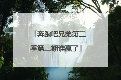 奔跑吧兄弟第三季第二期谁赢了