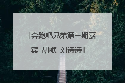 奔跑吧兄弟第三期嘉宾 胡歌 刘诗诗
