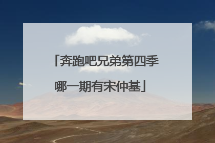 奔跑吧兄弟第四季哪一期有宋仲基