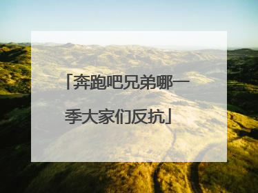 奔跑吧兄弟哪一季大家们反抗