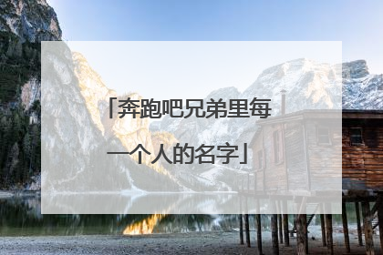 奔跑吧兄弟里每一个人的名字