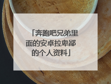 奔跑吧兄弟里面的安卓拉卑鄙的个人资料