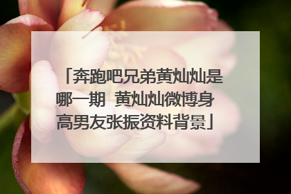 奔跑吧兄弟黄灿灿是哪一期 黄灿灿微博身高男友张振资料背景