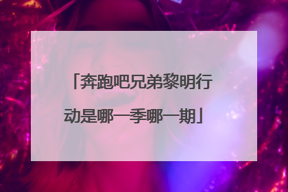 奔跑吧兄弟黎明行动是哪一季哪一期