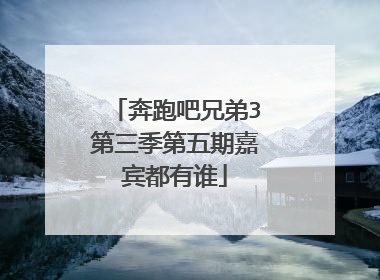 奔跑吧兄弟3第三季第五期嘉宾都有谁