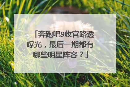 奔跑吧9收官路透曝光,最后一期都有哪些明星阵容?