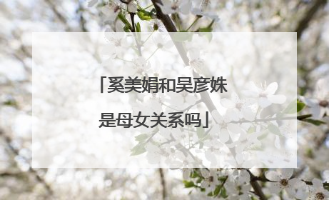 奚美娟和吴彦姝是母女关系吗