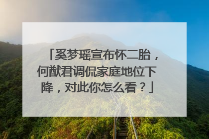 奚梦瑶宣布怀二胎，何猷君调侃家庭地位下降，对此你怎么看？