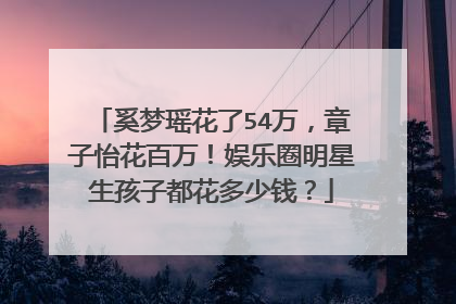 奚梦瑶花了54万,章子怡花百万!娱乐圈明星生孩子都花多少钱?