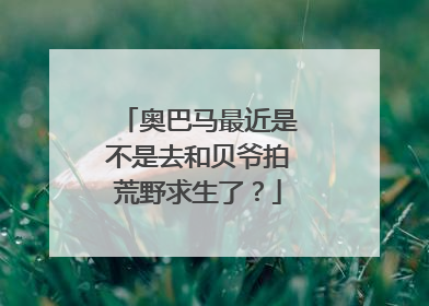 奥巴马最近是不是去和贝爷拍荒野求生了?
