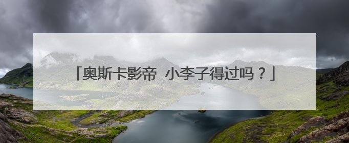 奥斯卡影帝 小李子得过吗？