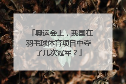 奥运会上,我国在羽毛球体育项目中夺了几次冠军?
